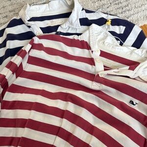 Vineyard Vines Men's Striped Button Down Shirts - Navy and Red